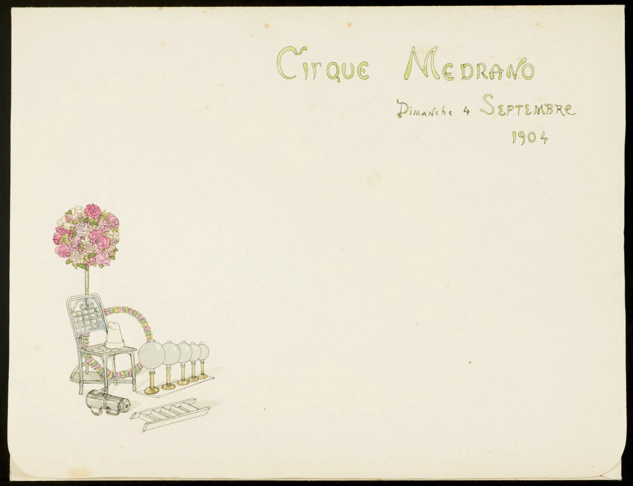 partie d'un ensemble de dessins CIRQUE MEDRANO  DIMANCHE 4 SEPTEMBRE  1904 1968.102.4789 Photo Mucem