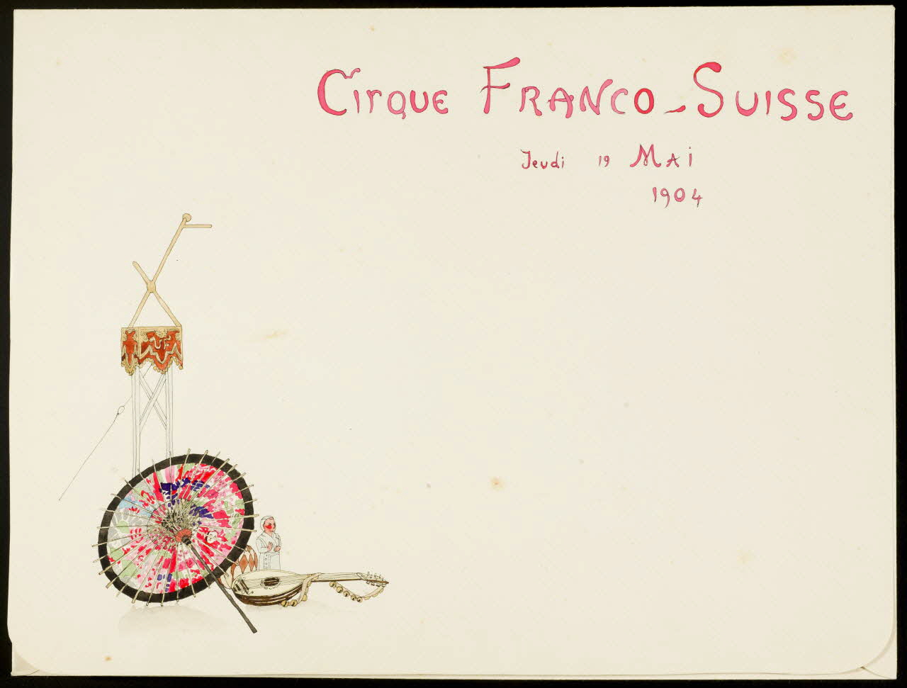 partie d'un ensemble de dessins CIRQUE FRANCO-SUISSE  JEUDI 19 MAI  1904 1968.102.4790 Photo Mucem