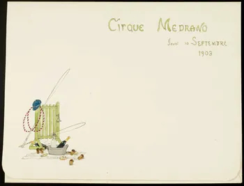 partie d'un ensemble de dessins CIRQUE MEDRANO  JEUDI 10 SEPTEMBRE  1903 1968.102.4792 Photo Mucem