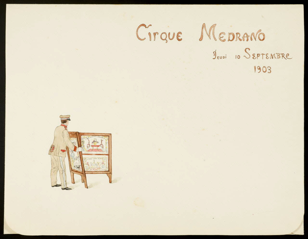 partie d'un ensemble de dessins CIRQUE MEDRANO  JEUDI 10 SEPTEMBRE  1903 1968.102.4793 Photo Mucem