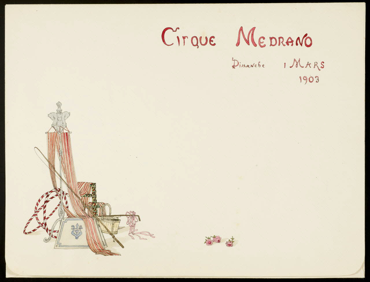 partie d'un ensemble de dessins CIRQUE MEDRANO  DIMANCHE 1 MARS  1903 1968.102.4794 Photo Mucem