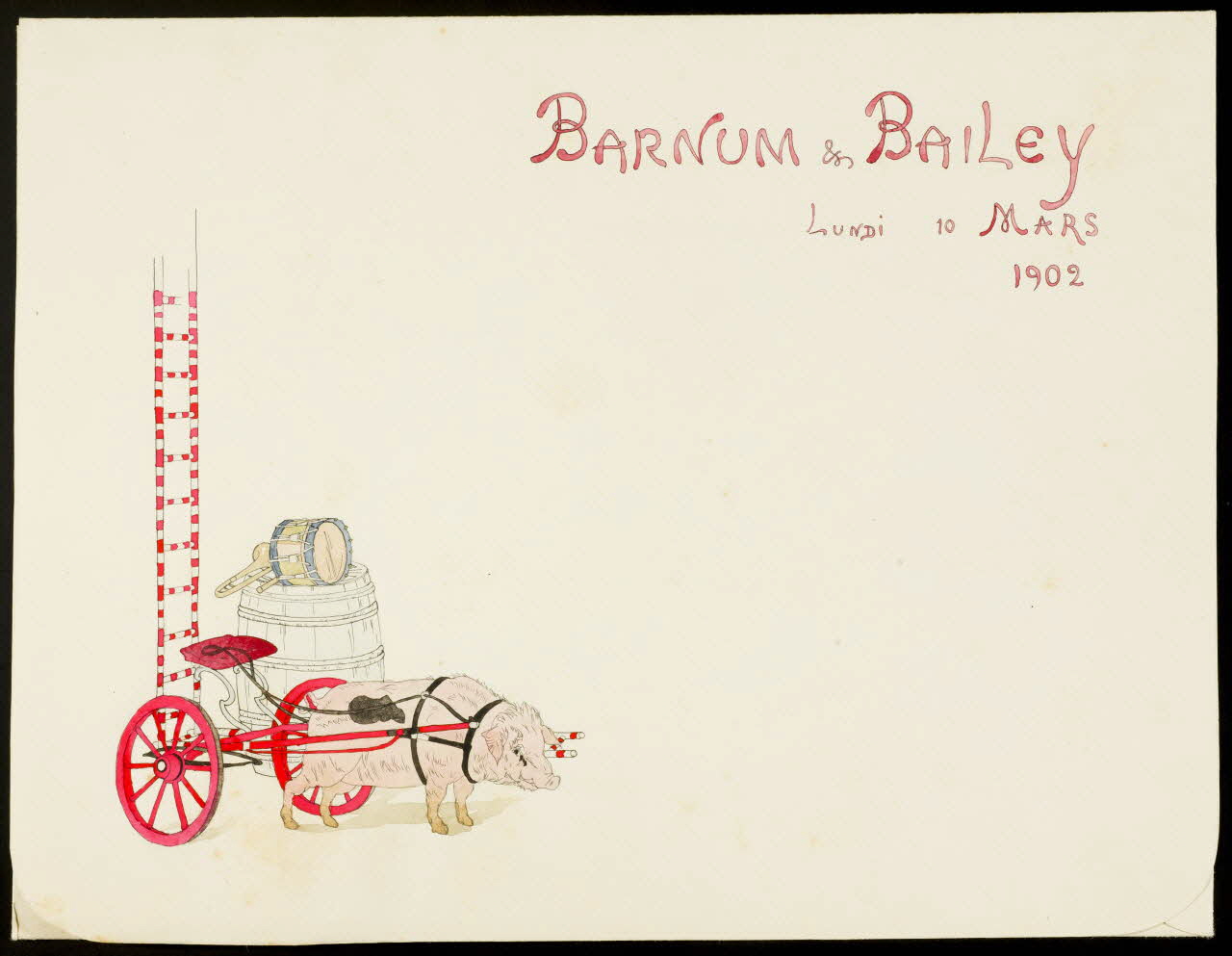 partie d'un ensemble de dessins BARNUM & BAILEY  LUNDI 10 MARS  1902 1968.102.4795 Photo Mucem