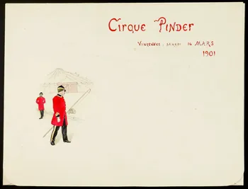partie d'un ensemble de dessins Cirque Pinder  VINCENNES - SAMEDI 16 MARS  1901 1968.102.4796 Photo Mucem