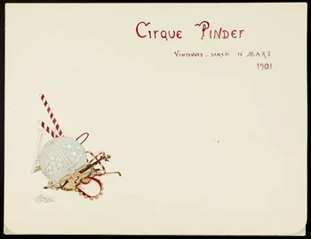 partie d'un ensemble de dessins Cirque Pinder  VINCENNES - SAMEDI 16 MARS  1901 1968.102.4797  Photo Mucem