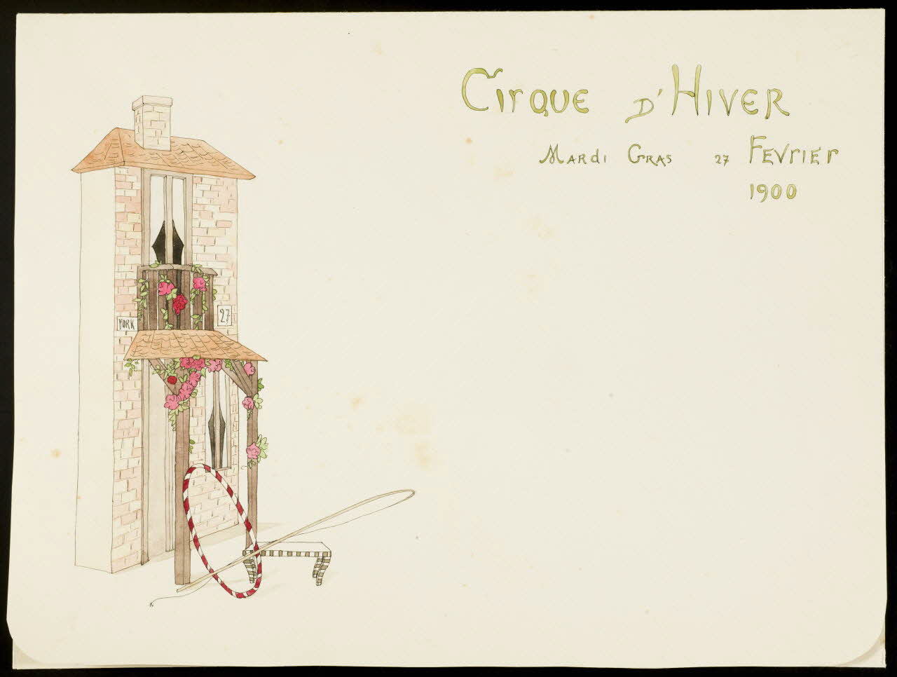 partie d'un ensemble de dessins CIRQUE D'HIVER  MARDI GRAS 27 FEVRIER  1900 1968.102.4798.1 Photo Mucem