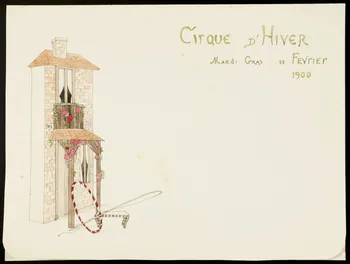 partie d'un ensemble de dessins CIRQUE D'HIVER  MARDI GRAS 27 FEVRIER  1900 1968.102.4798.1  Photo Mucem