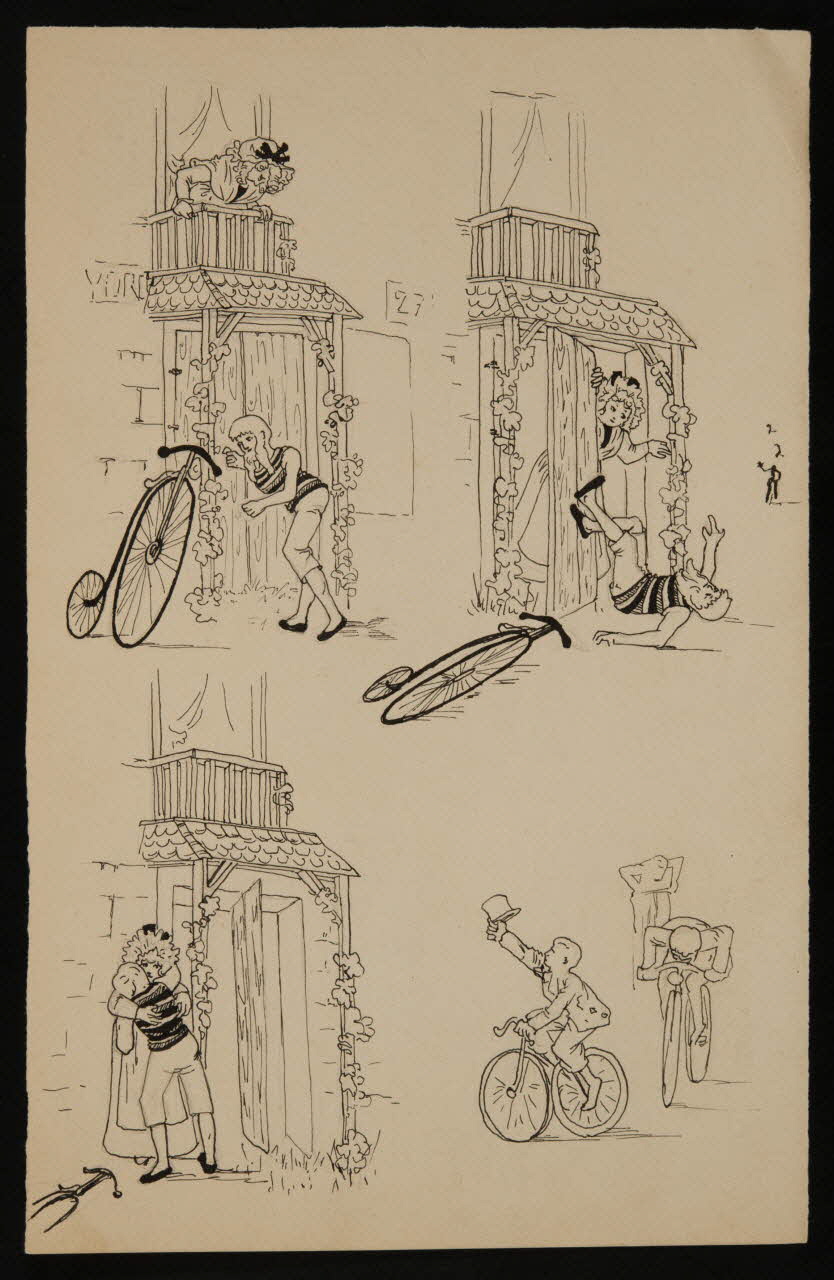 partie d'un ensemble de dessins Chute de vélo 1968.102.4798.3 Photo Mucem