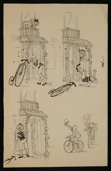 partie d'un ensemble de dessins Chute de vélo 1968.102.4798.3 Photo Mucem