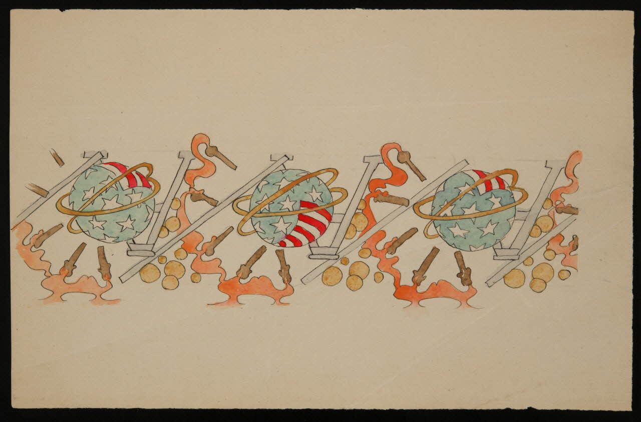 partie d'un ensemble de dessins Ornementation sur le thème du cirque 1968.102.4807 Photo Mucem