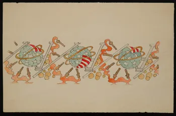partie d'un ensemble de dessins Ornementation sur le thème du cirque 1968.102.4807 Photo Mucem