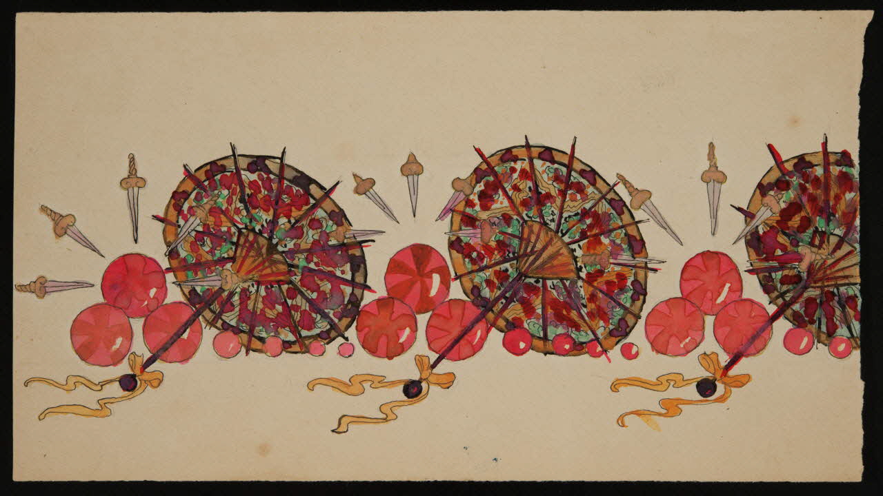 partie d'un ensemble de dessins Ombrelles 1968.102.4808 Photo Mucem