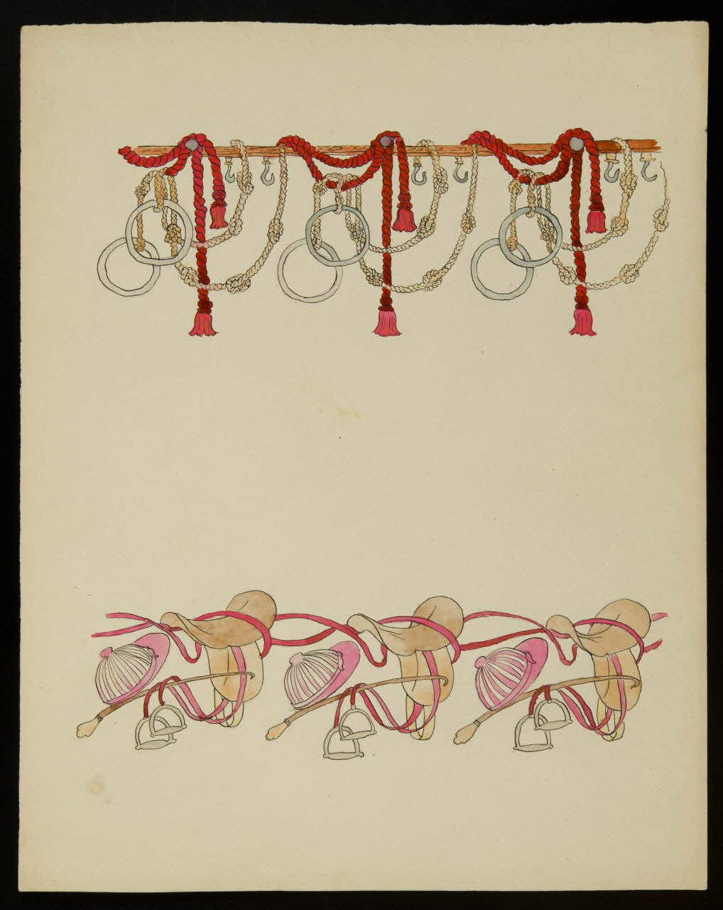 partie d'un ensemble de dessins Accessoires de jockey et anneaux d'acrobate 1968.102.4811 Photo Mucem