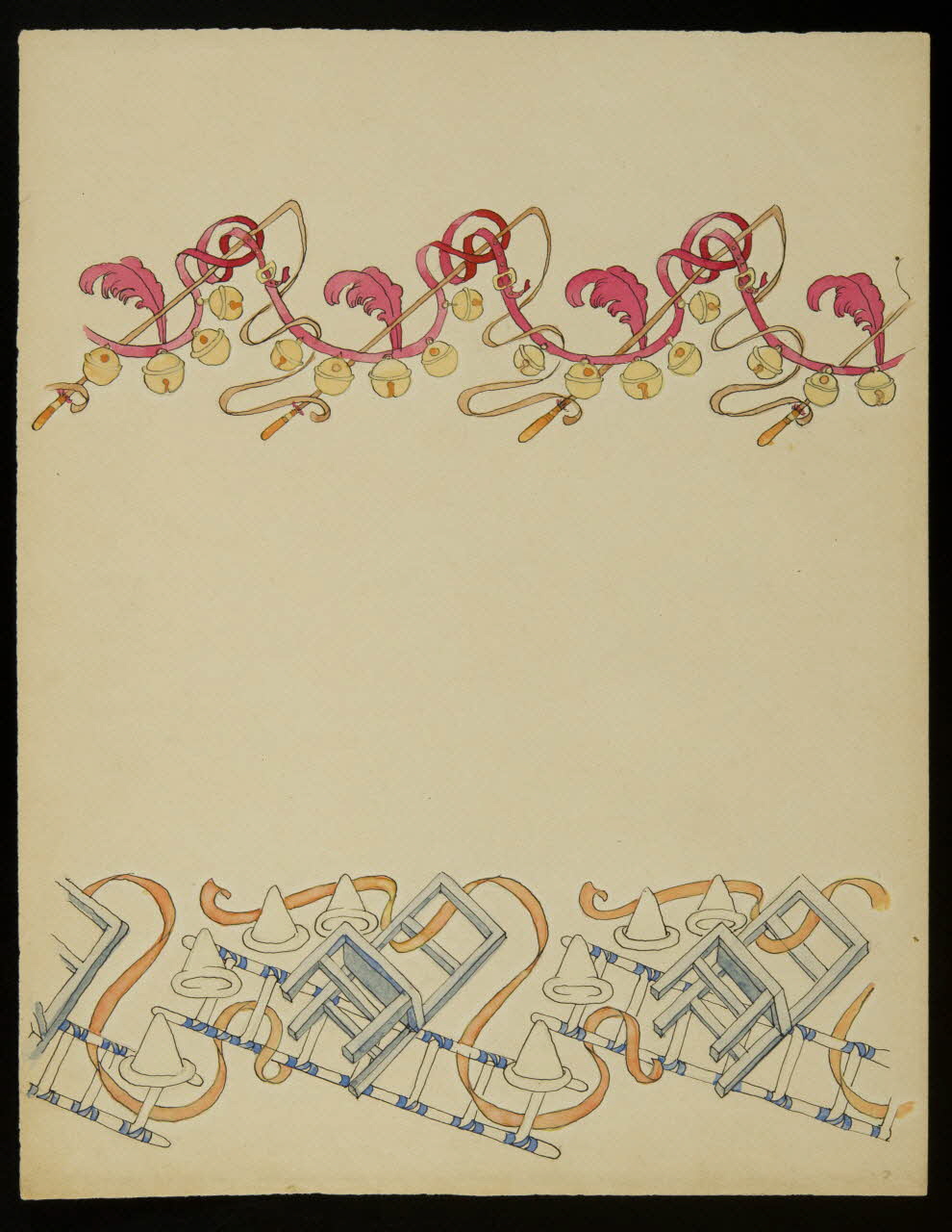 partie d'un ensemble de dessins Décor de papier à lettres 1968.102.4812 Photo Mucem