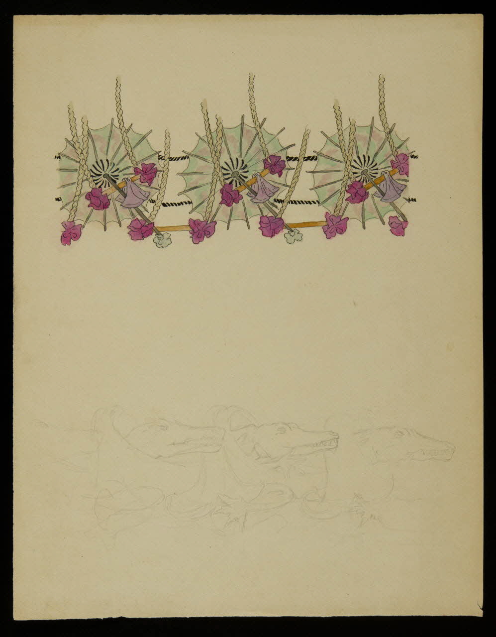 partie d'un ensemble de dessins Décor de papier à lettres 1968.102.4813 Photo Mucem