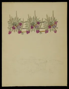 partie d'un ensemble de dessins Décor de papier à lettres 1968.102.4813 Photo Mucem