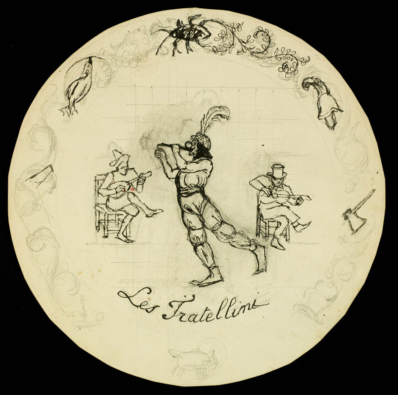 partie d'un ensemble de dessins Les Fratellini 1968.102.4815.3 Photo Mucem