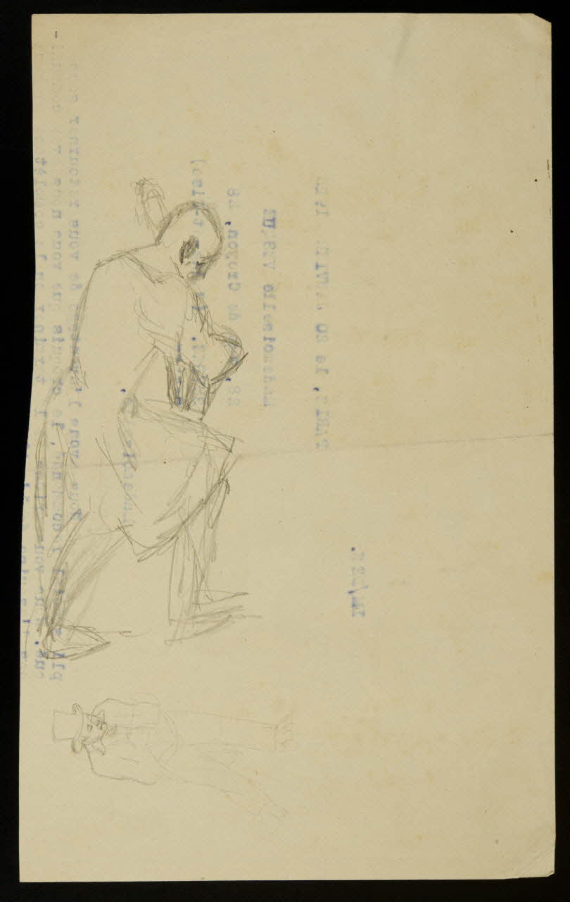 partie d'un ensemble de dessins Ebauches de figures 1968.102.4817 Photo Mucem