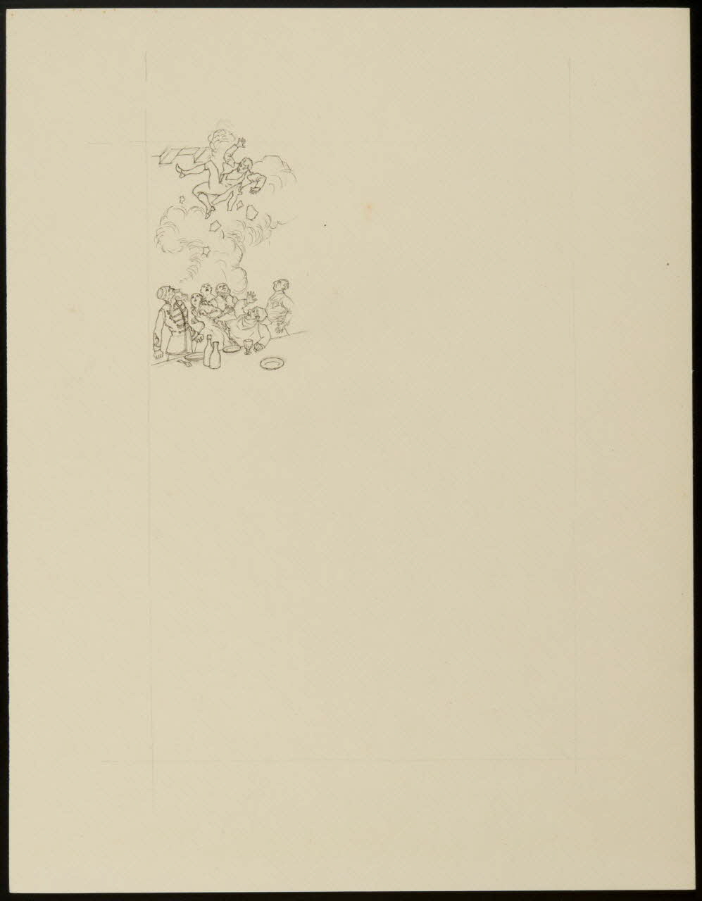 partie d'un ensemble de dessins Hommes et femmes regardant un homme chuter 1968.102.4824 Photo Mucem