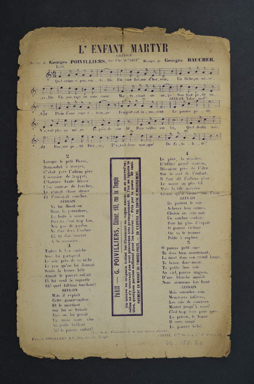 chanson petit format 1966.158.20 Photo Mucem