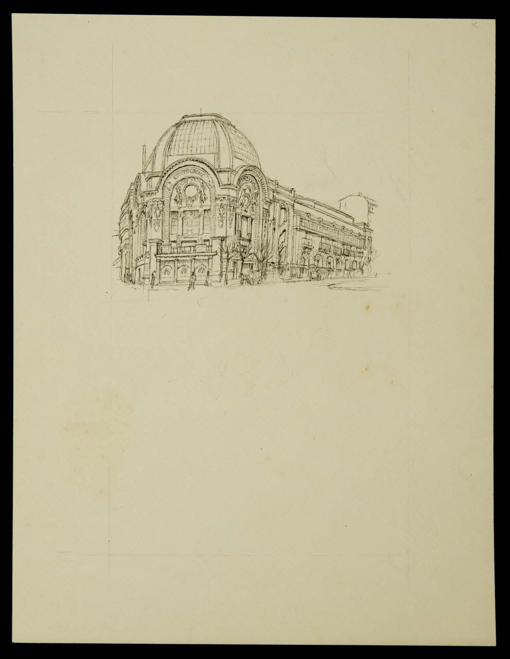 partie d'un ensemble de dessins Vue d'un bâtiment 1968.102.4871 Photo Mucem