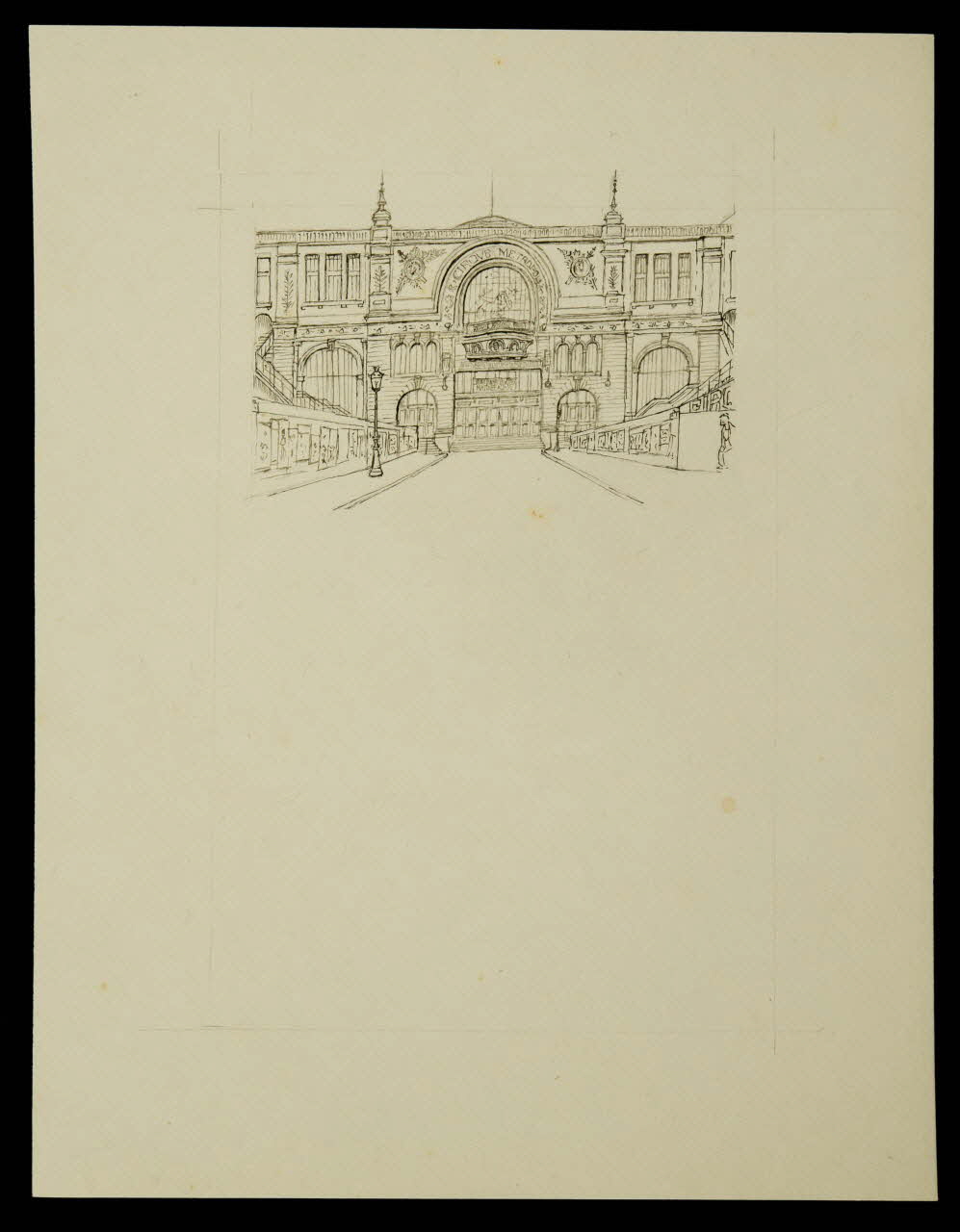 partie d'un ensemble de dessins Vue d'un bâtiment 1968.102.4872 Photo Mucem