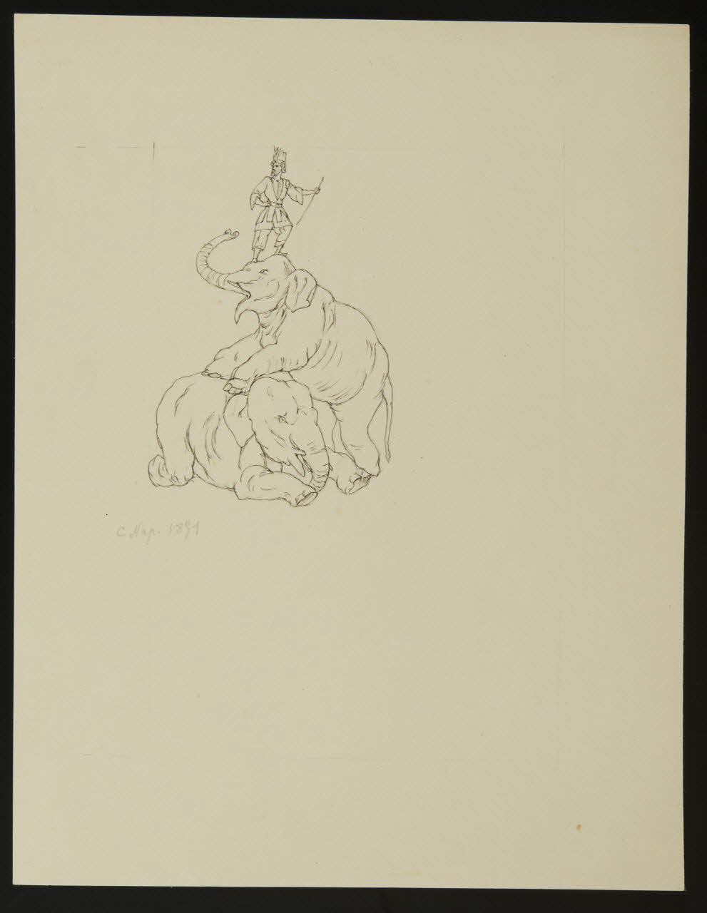 partie d'un ensemble de dessins Numéro d'éléphant 1968.102.4881 Photo Mucem
