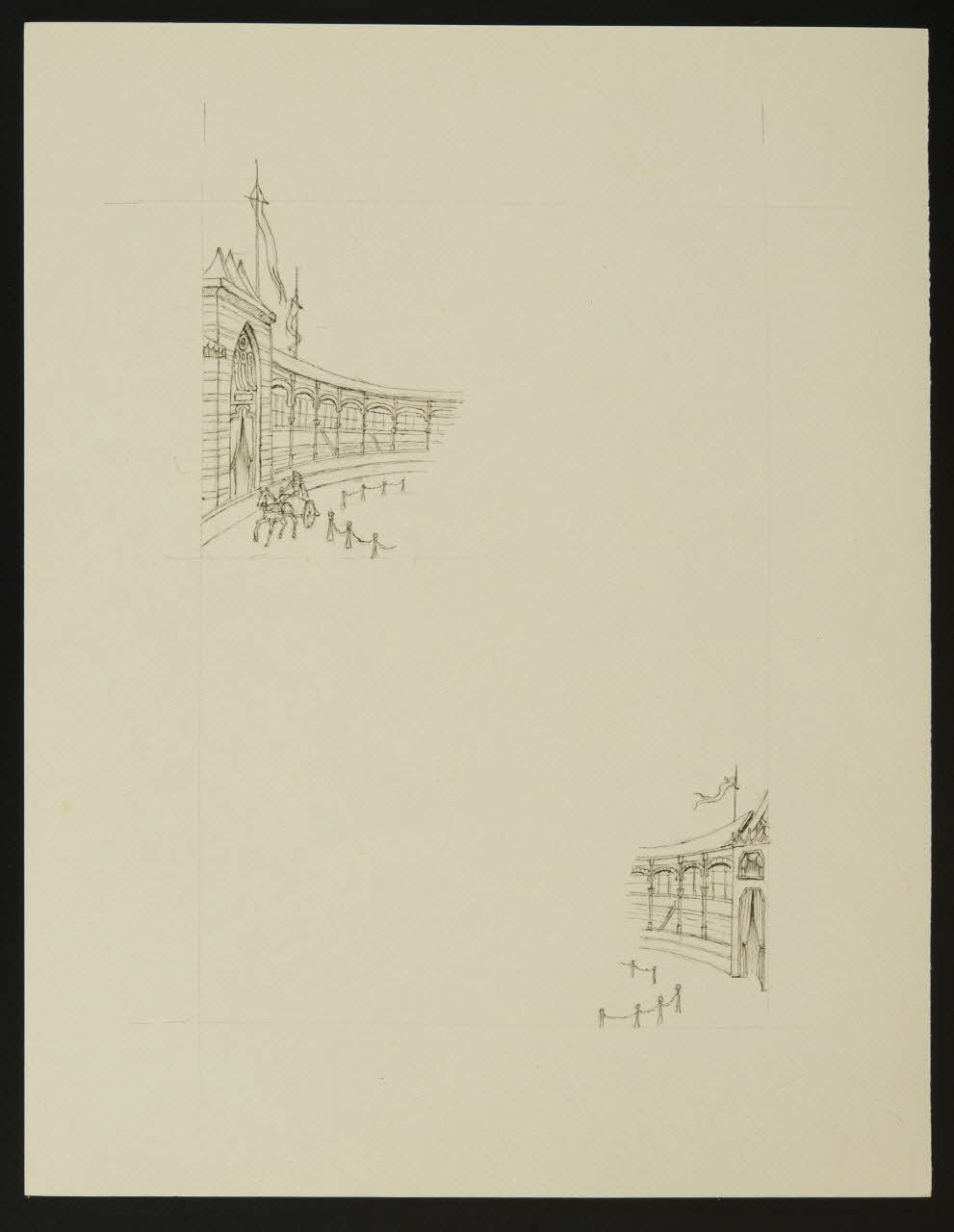 partie d'un ensemble de dessins Vue intérieure d'un cirque 1968.102.4898 Photo Mucem