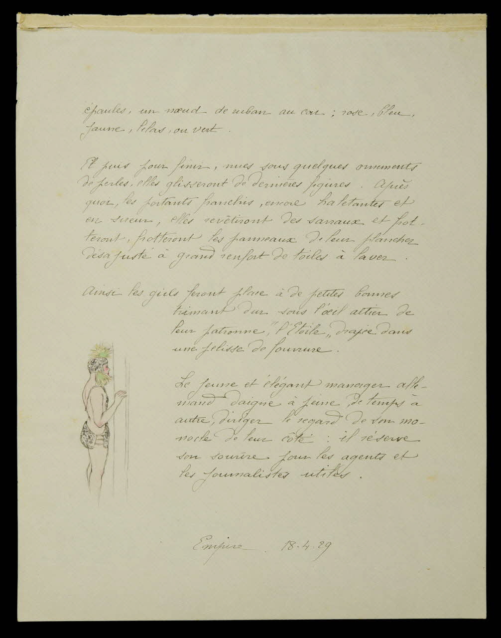 partie d'un ensemble de dessins Personnage en costume de cirque 1968.102.4904 Photo Mucem
