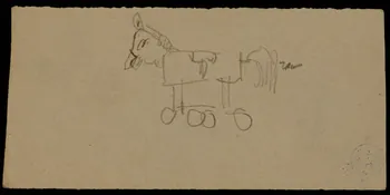 partie d'un ensemble de dessins Cheval à roulettes 1968.102.491.29 Photo Mucem