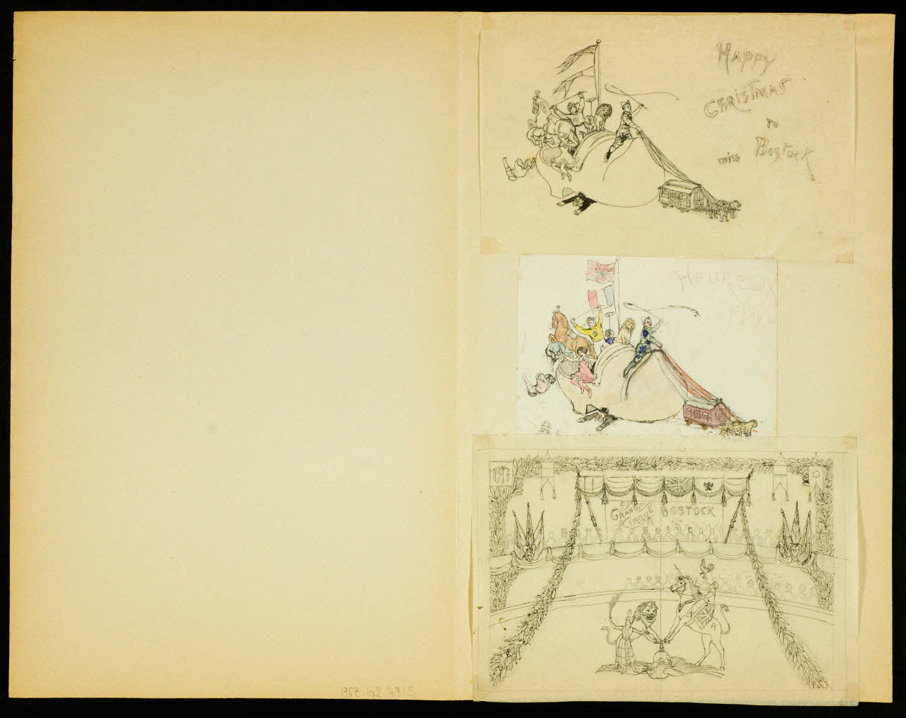 partie d'un ensemble de dessins Happy Christmas to miss Bostock 1968.102.4915 Photo Mucem