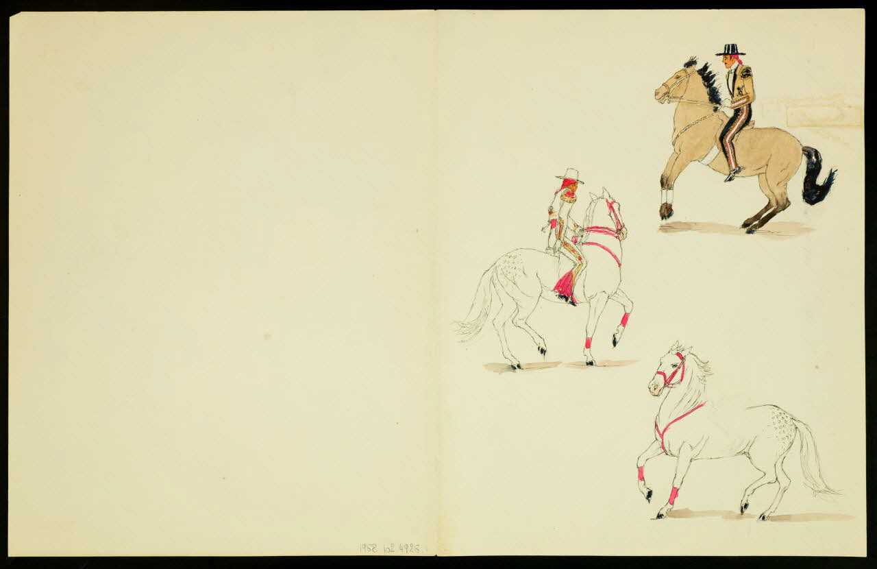 dessin Scènes de domptage de cheval 1968.102.4926.1 Photo Mucem