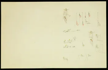 dessin Scènes d'animaux dressés pour les numéros de cirque 1968.102.4926.15 Photo Mucem