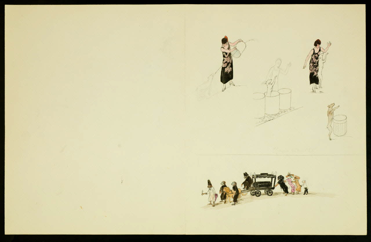 dessin Scènes de chiens dressés 1968.102.4926.16 Photo Mucem