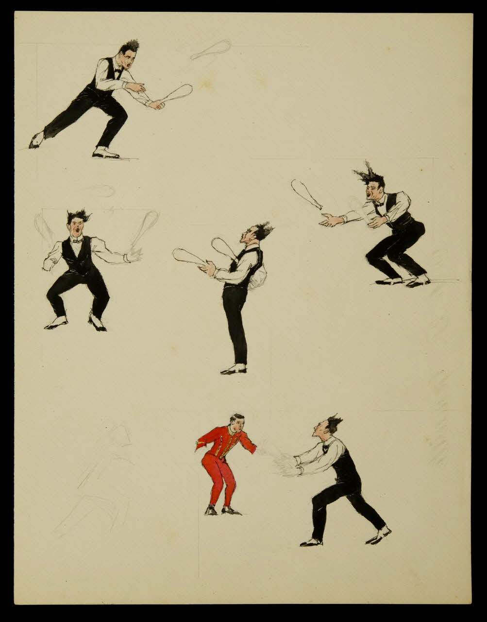 partie d'un ensemble de dessins Jongleurs 1968.102.4927 Photo Mucem