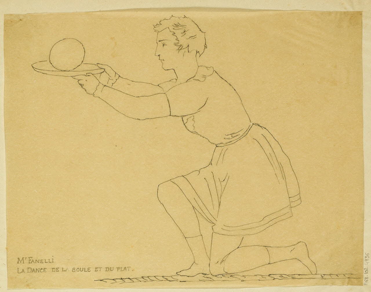 partie d'un ensemble de dessins Mr FANELLI  LA DANSE DE LA BOULE ET DU PLAT. 1968.102.4936 Photo Mucem
