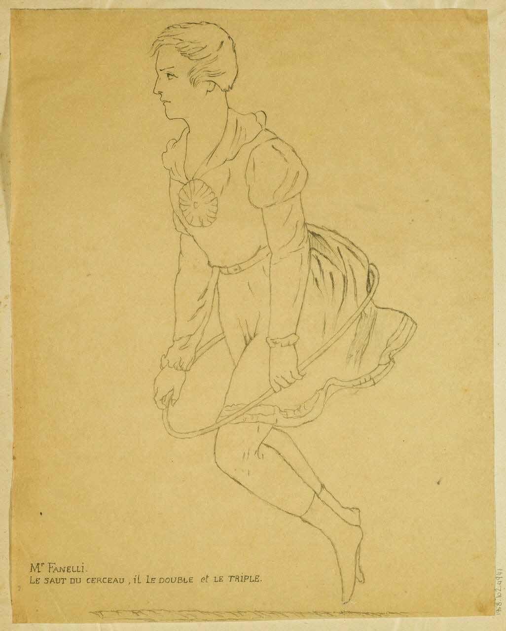 partie d'un ensemble de dessins Mr FANELLI.  LE SAUT DU CERCEAU, IL LE DOUBLE ET LE TRIPLE. 1968.102.4941 Photo Mucem