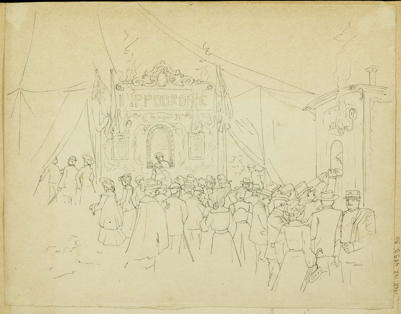 partie d'un ensemble de dessins HIPPODROME 1968.102.4953.30 Photo Mucem