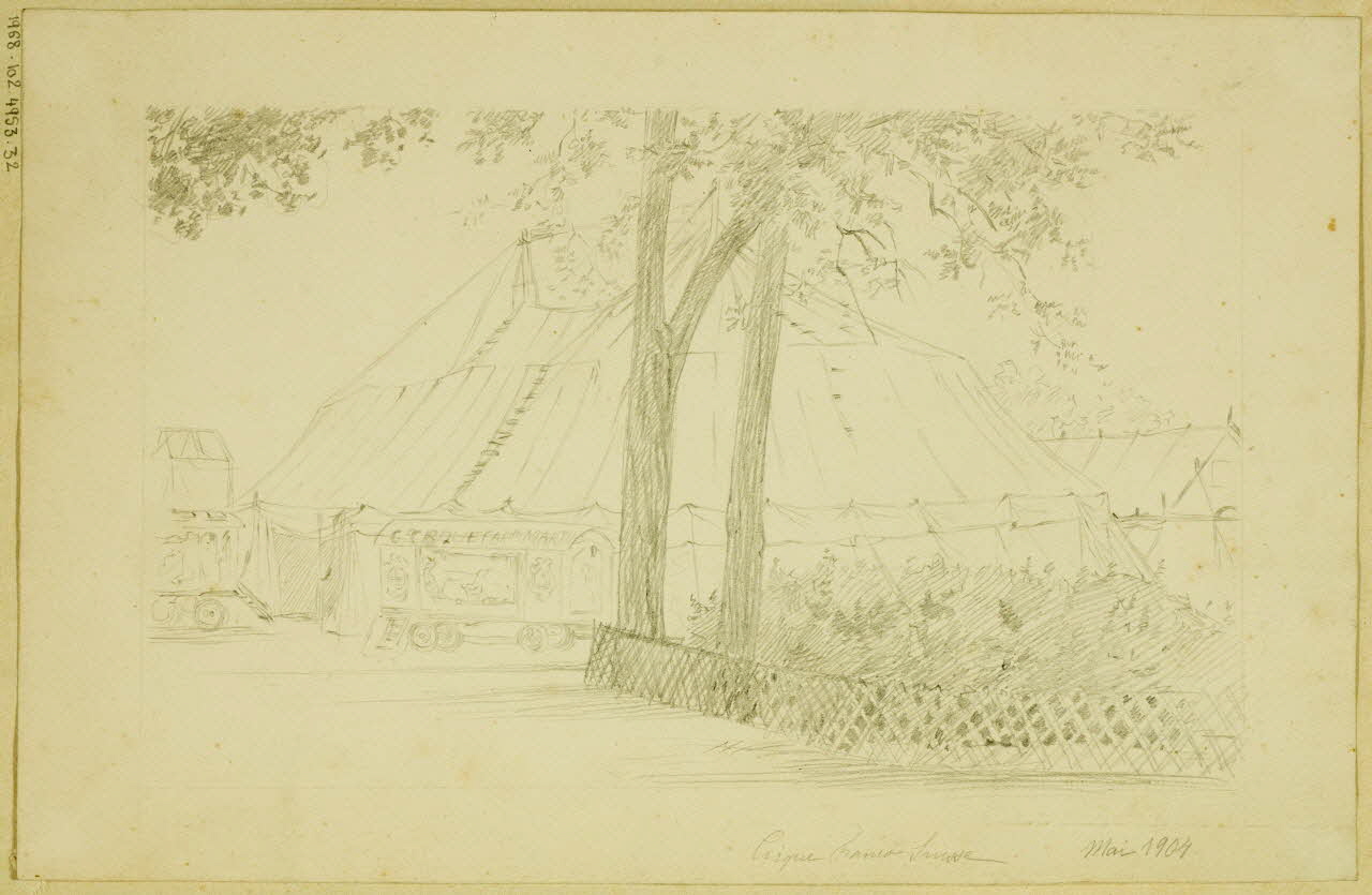 partie d'un ensemble de dessins Cirque Franco Suisse 1968.102.4953.32 Photo Mucem