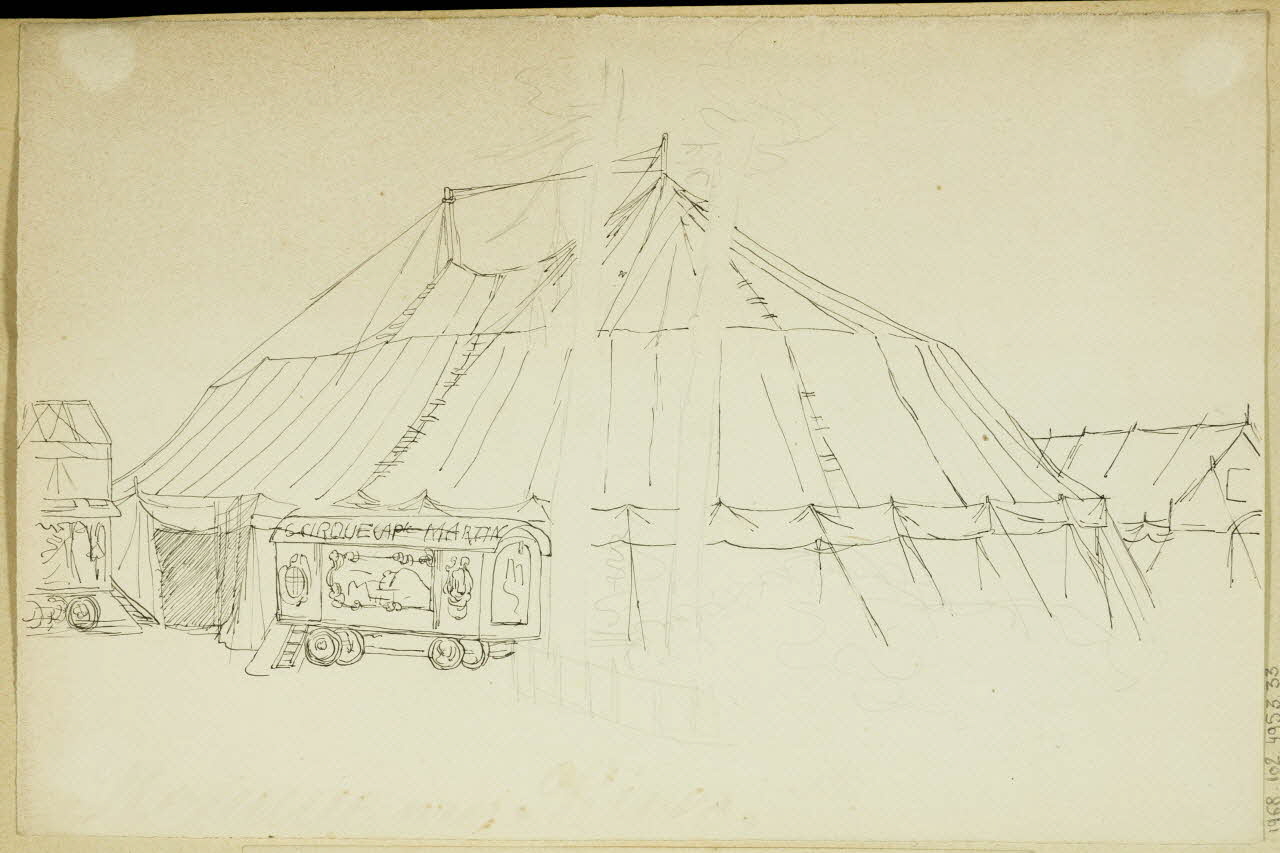 partie d'un ensemble de dessins Chapiteau de cirque 1968.102.4953.33 Photo Mucem