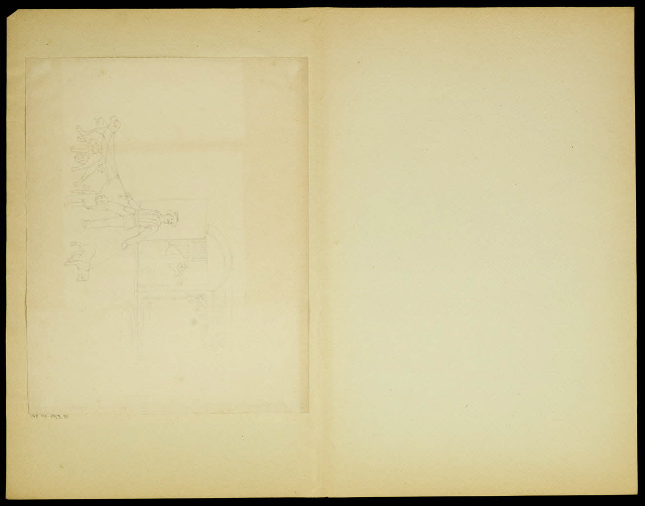 partie d'un ensemble de dessins Homme tenant des chiens en laisse 1968.102.4953.36 Photo Mucem