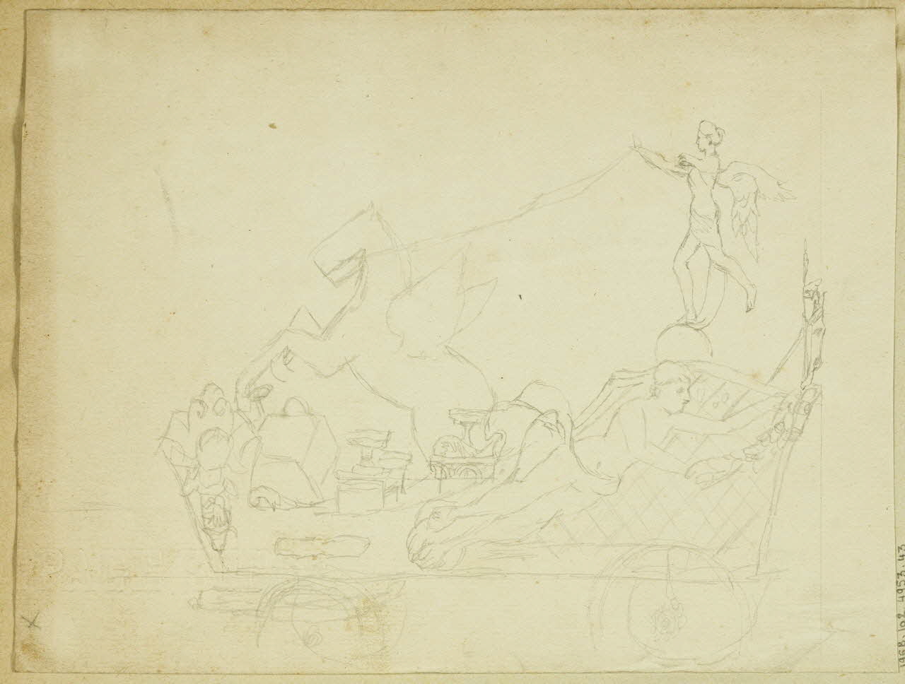 partie d'un ensemble de dessins Char décoré 1968.102.4953.43 Photo Mucem