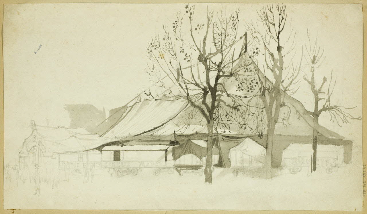 partie d'un ensemble de dessins Chapiteau de cirque 1968.102.4953.47 Photo Mucem