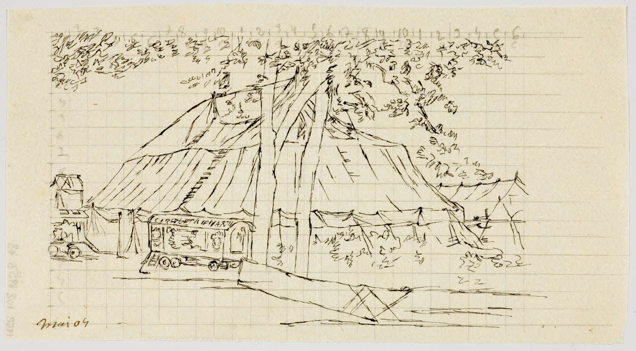 partie d'un ensemble de dessins Chapiteau de cirque 1968.102.4953.48 Photo Mucem