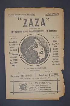 Suzanne Quentin ; René De Buxeuil ; Raymonde Dedax ; Guya Pinsonnette ; M. Denalair ; Editions Musicales chanson petit format Île-de-France, France 1923 1966.158.212  Photo Mucem