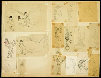 partie d'un ensemble de dessins Jongleur 1968.102.4955.10 Photo Mucem