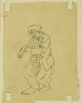 partie d'un ensemble de dessins Clown musicien 1968.102.4955.102  Photo Mucem