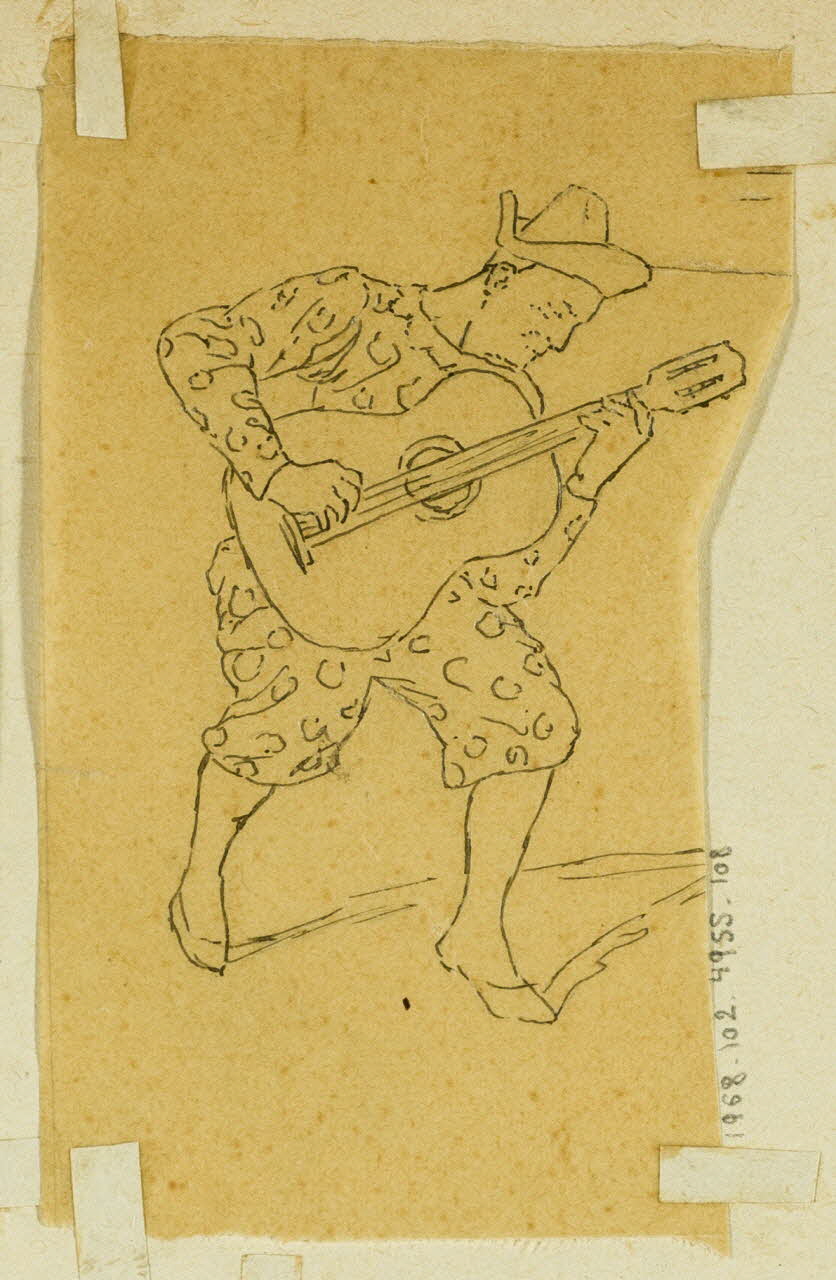 partie d'un ensemble de dessins Clown musicien 1968.102.4955.108 Photo Mucem