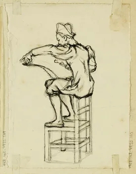 partie d'un ensemble de dessins Clown musicien 1968.102.4955.110 Photo Mucem