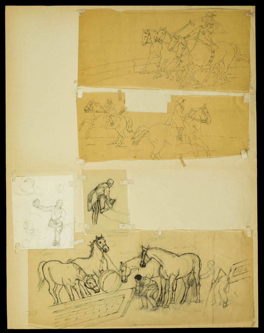 partie d'un ensemble de dessins Spectacle équestre 1968.102.4955.116 Photo Mucem
