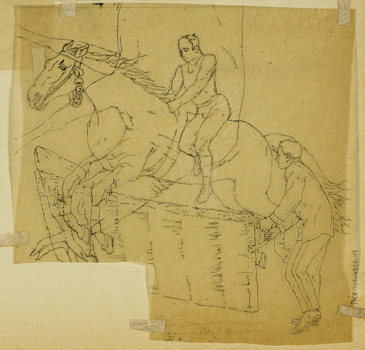 partie d'un ensemble de dessins Saut d'obstacle 1968.102.4955.119 Photo Mucem